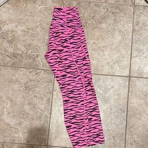 Lorna Jane Pink and Black Animal Print Leggings